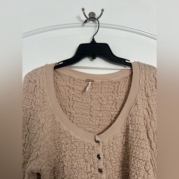 Free People Rosehip Cardi in Rose Water size large Lettuce trim Bohemian 90s - Picture 6 of 16